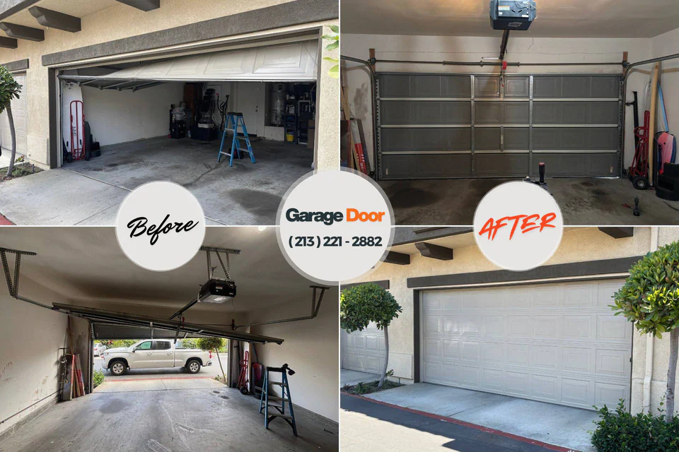Before and after: garage door repair Charleston, SC